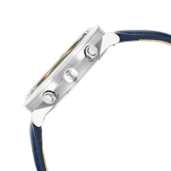 Titan Timeless Treasures Blue Dial Dual Time Leather Strap Watch for Men - Image 3