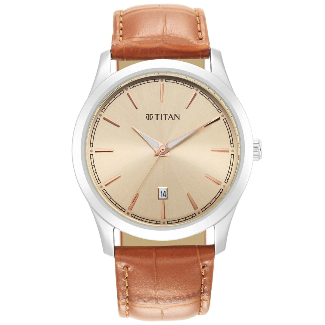 Titan Trendsetters Light Rose Gold Dial Analog Watch for Men