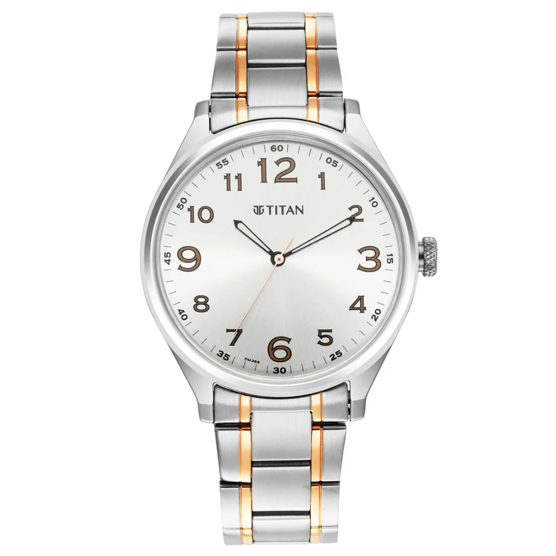 Titan Trendsetters Silver White Dial Analog Watch for Men