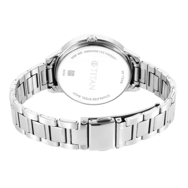 Titan Urban Silver White Dial Metal Strap Watch - Image 4