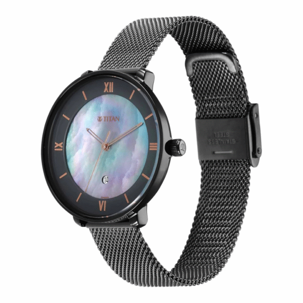 Titan Workwear Mother Of Pearl Dial Stainless Steel Strap Watch for Women - Image 2