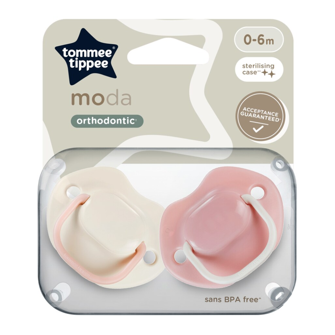 Tommee Tippee Moda Soothers 0–6m – Pack of 2