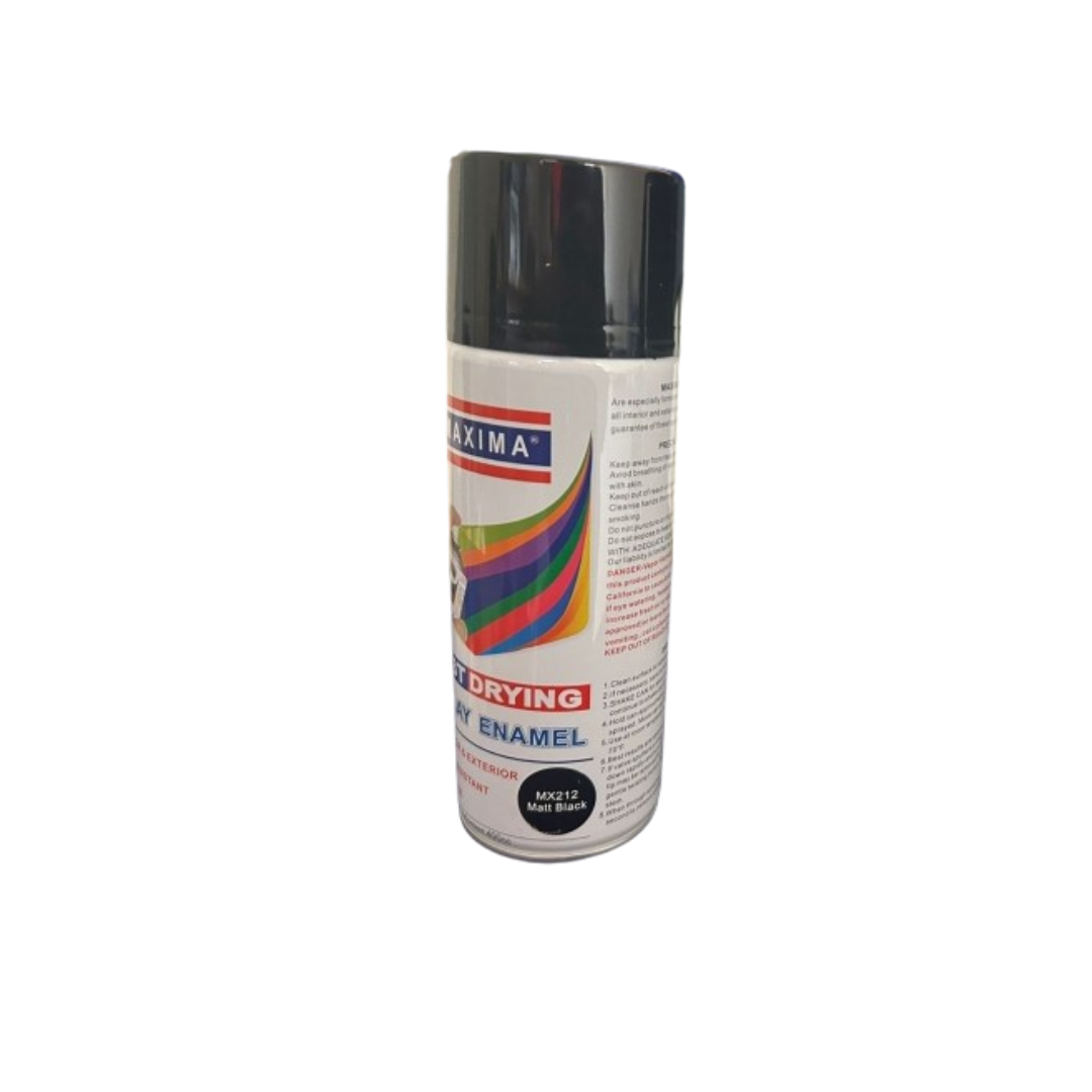 Maxima Flat Black Spray Paint (1X12) T020-MX212