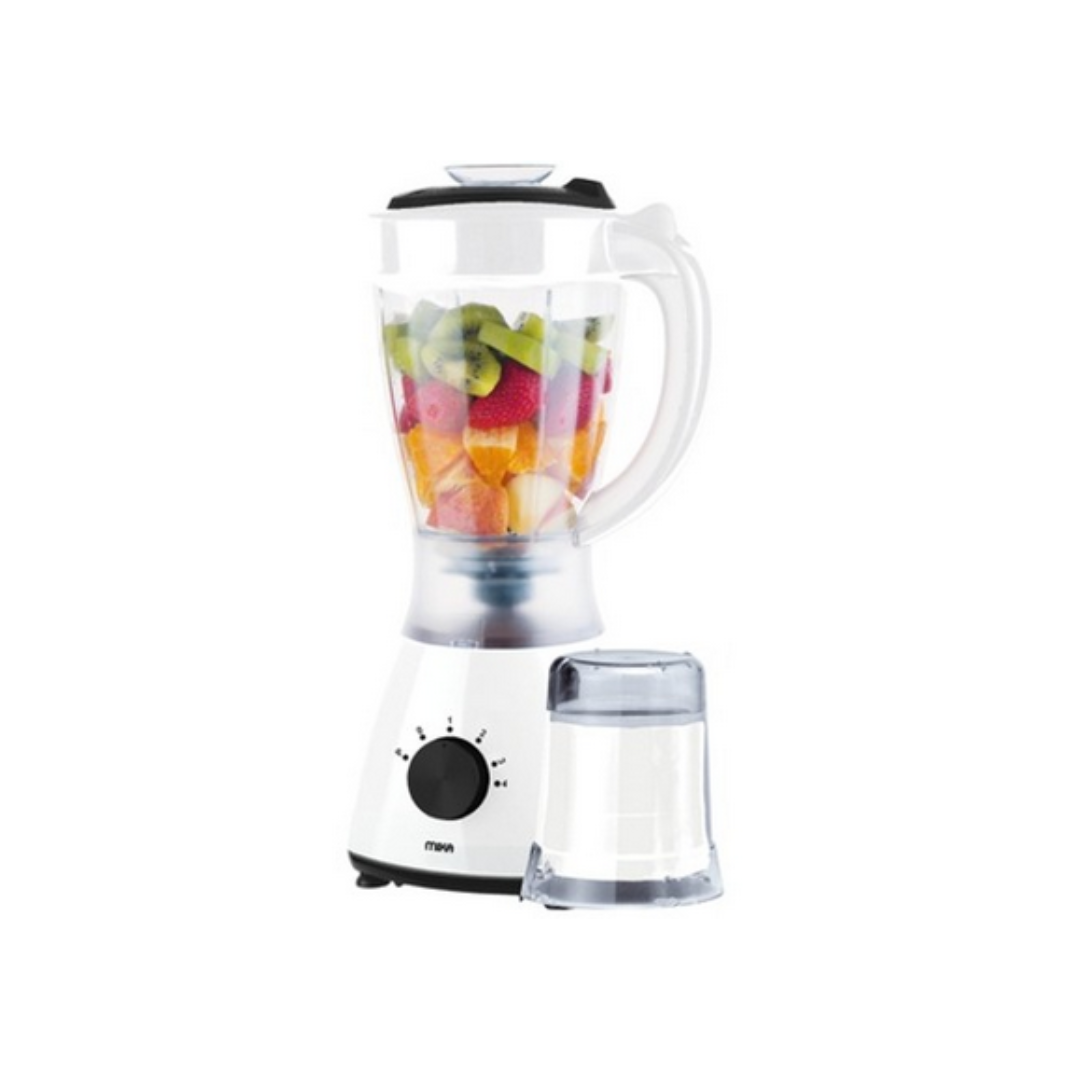 MIKA Blender, 1.5L, 2 in 1, with Grinder, 400W, White & Black MBLR302/WB