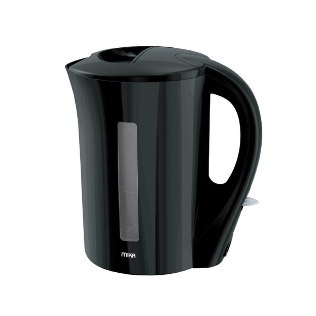 MIKA Kettle, 1.7L, Plastic, Cordless, Open Element, Black MKT1107B