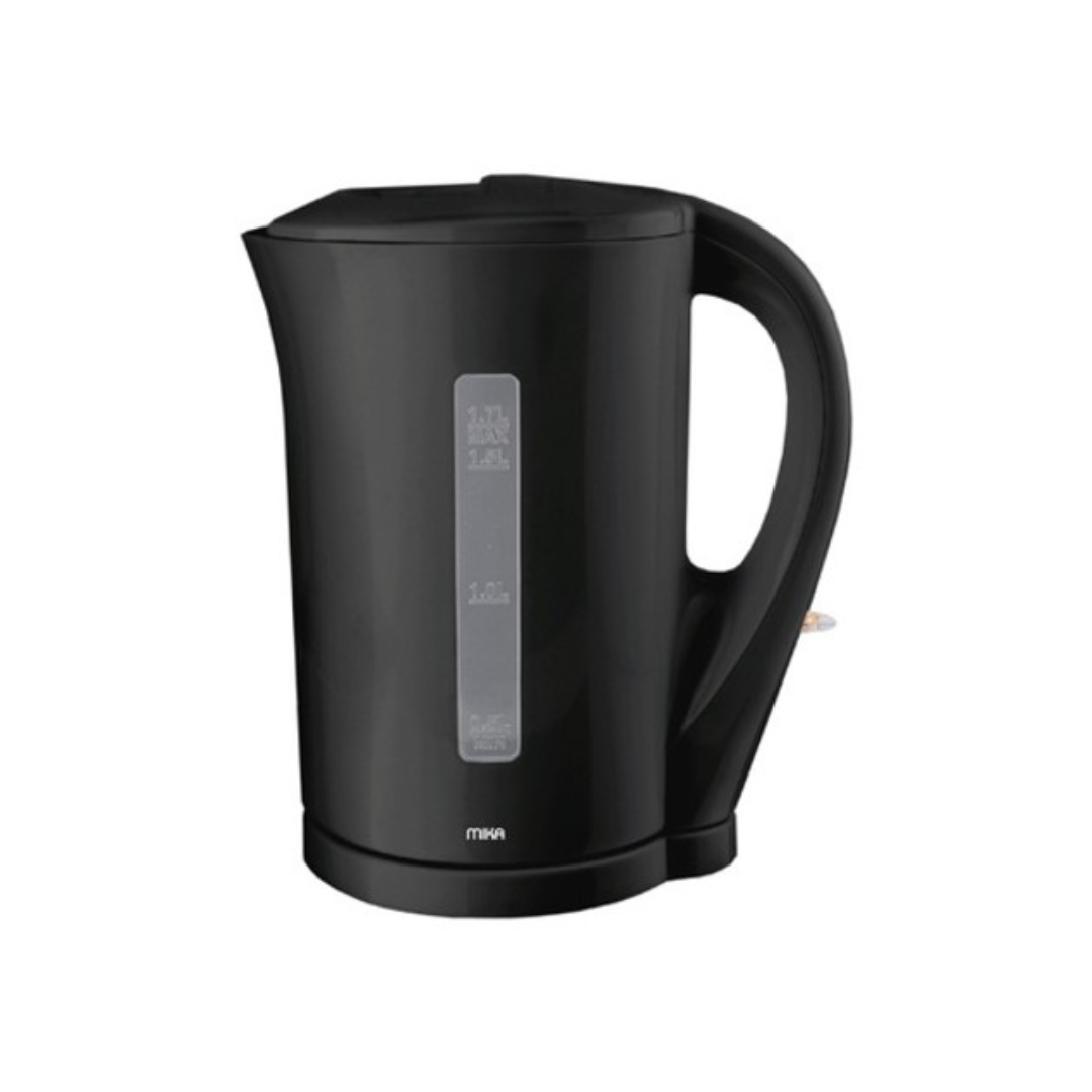 MIKA Kettle, 1.7L, Plastic, Cordless, Open Element, Black MKT1104B