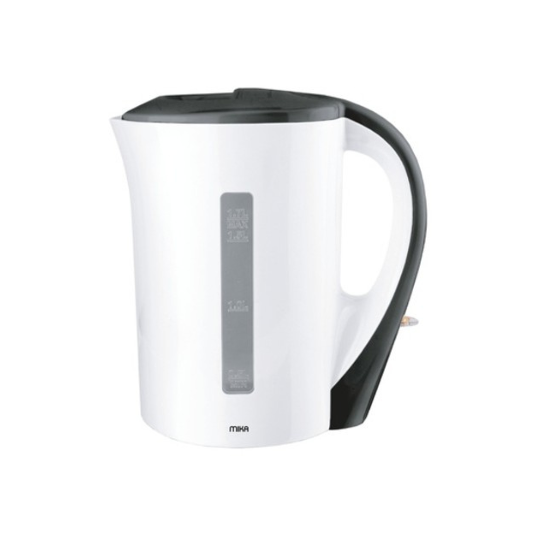 MIKA Kettle, 1.7L, Plastic, Corded, Open Element, Cream White & Black MKT1002WB
