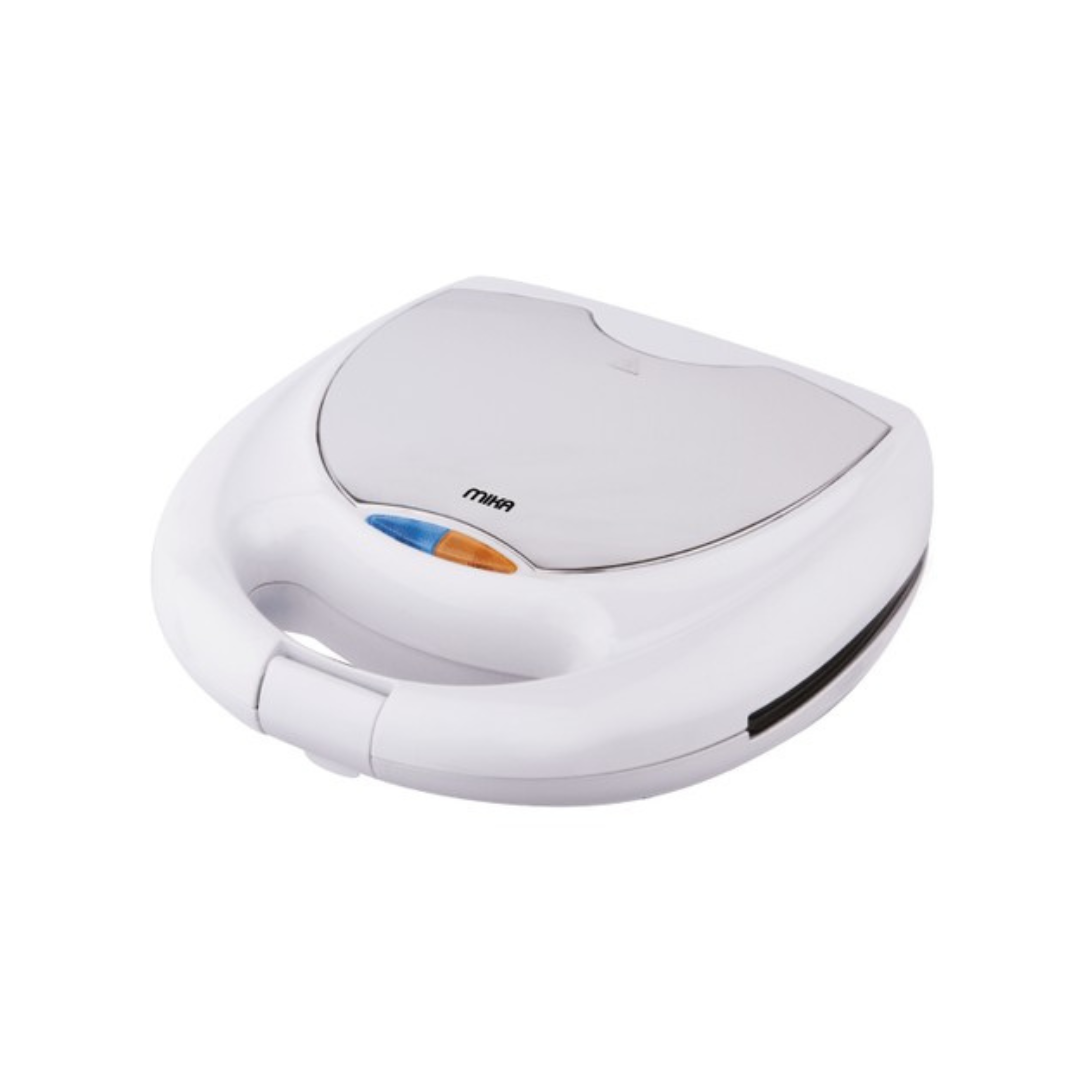 MIKA Sandwich Maker, 2 Slice, 750W, White & SS MSAN310/SSW
