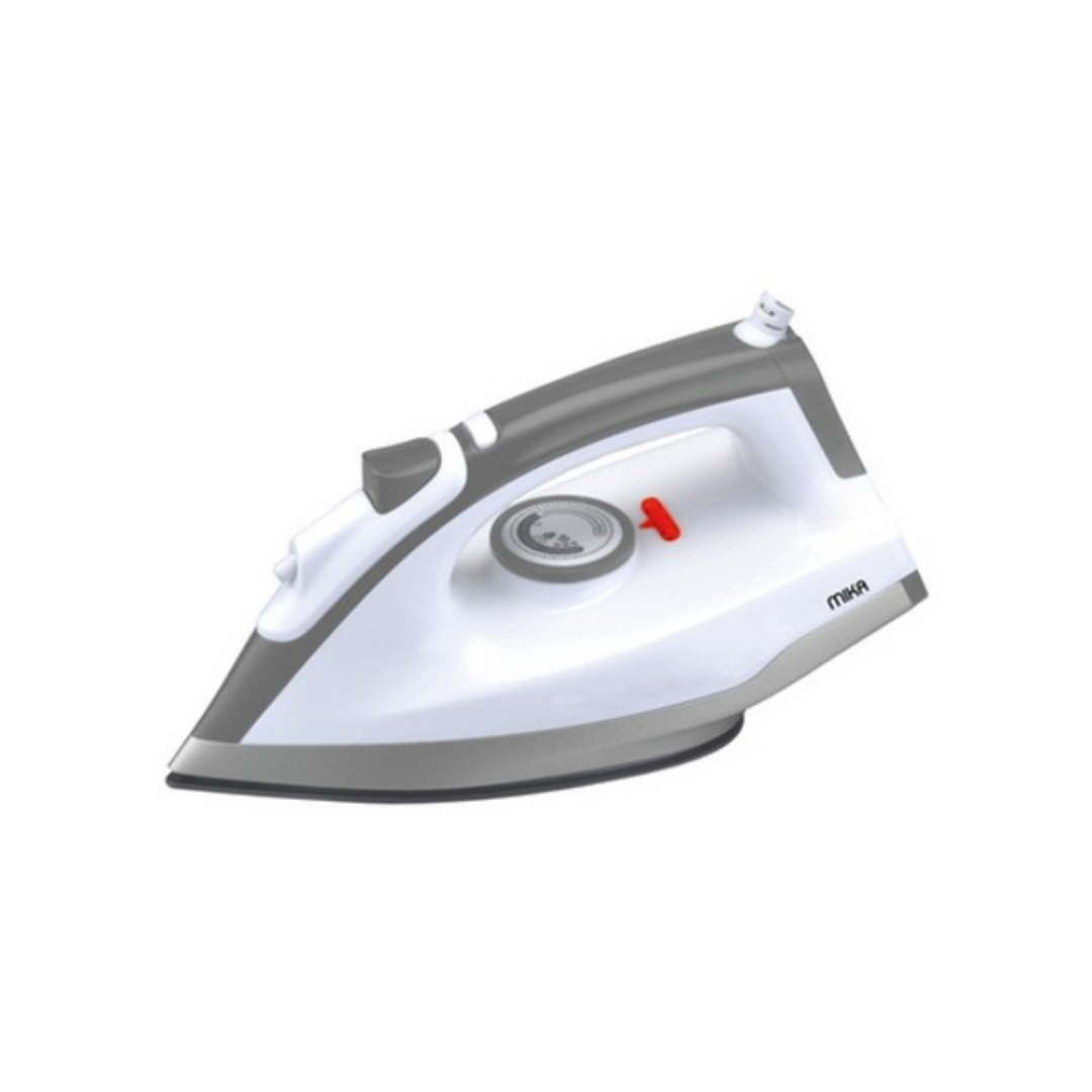 MIKA Dry Iron With Spray, Ceramic Soleplate, White & Grey MIDS202C