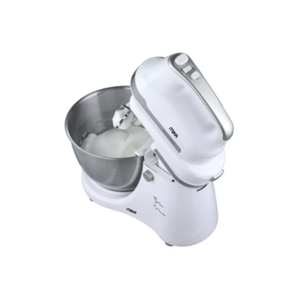 MIKA Stand & Hand Mixer with Bowl, 500W, 4L, 5 Speed with Turbo, 3D Mixing MMHS201WS