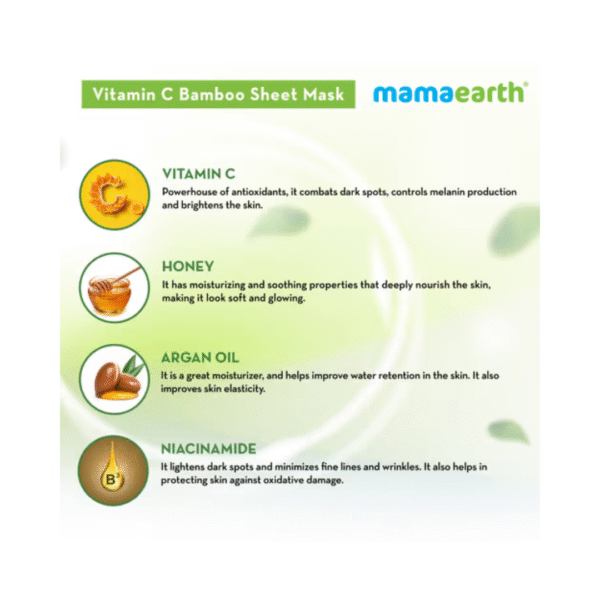 Mama Earth Vitamin C Bamboo Sheet Mask - 25G