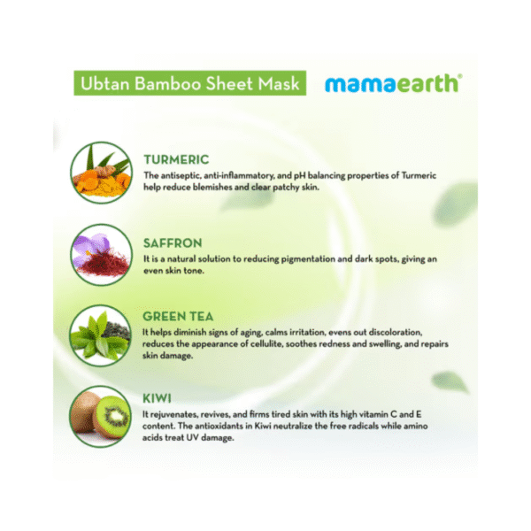 Mama Earth Ubtan Bamboo Sheet Mask - 25G