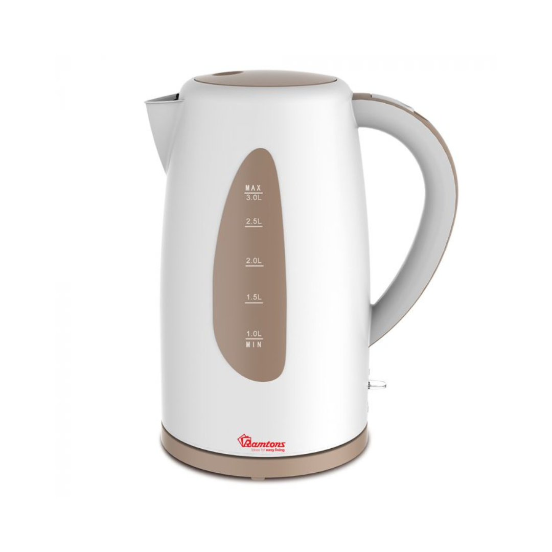 Ramtons Cordless Kettle 3L White+Brown RM/591