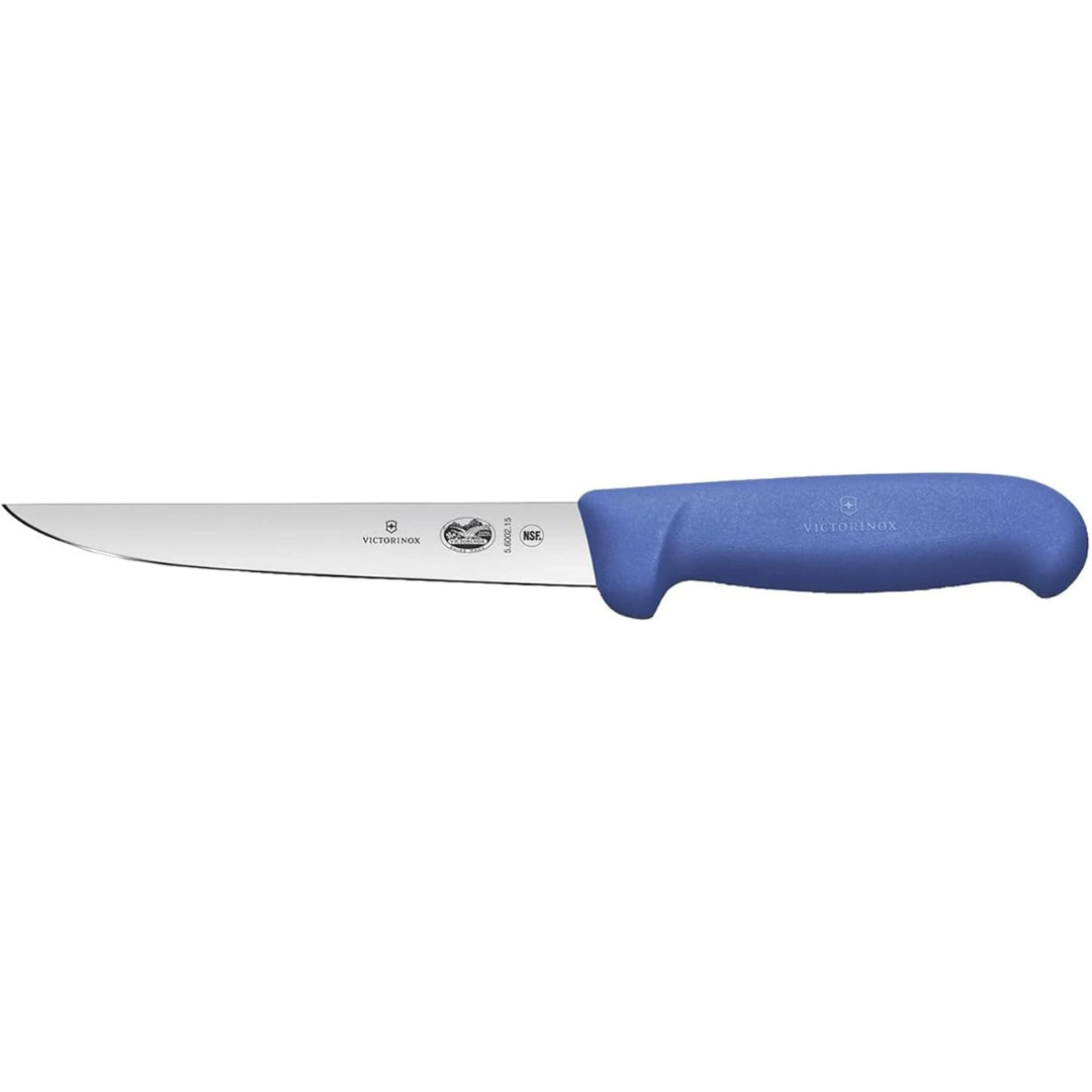 Victorinox Fibrox Boning Knife 6" Blue Straight Wide Blade