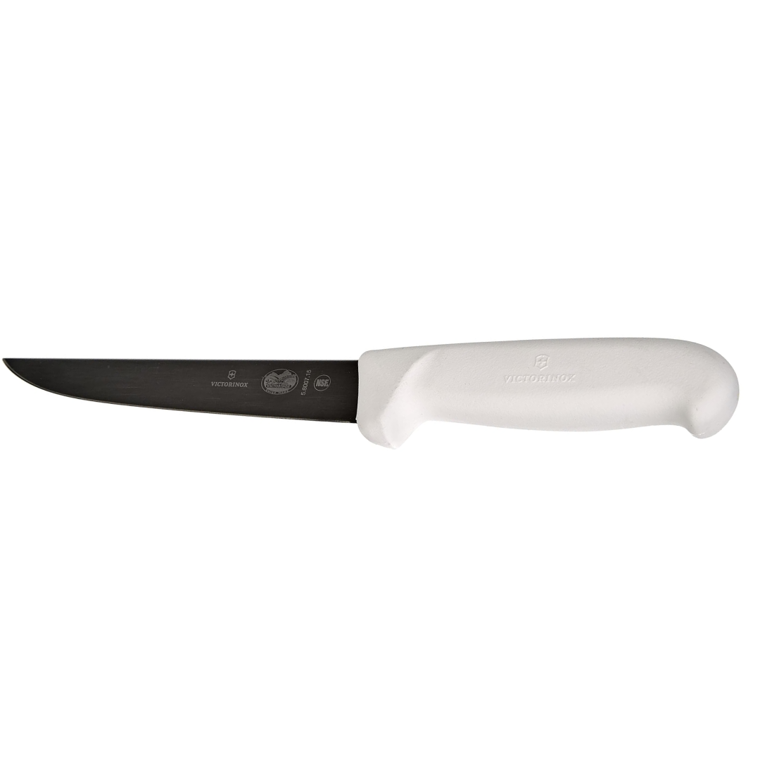 Victorinox Fibrox Boning Knife 6" White Straight Wide Blade-5.6007.15