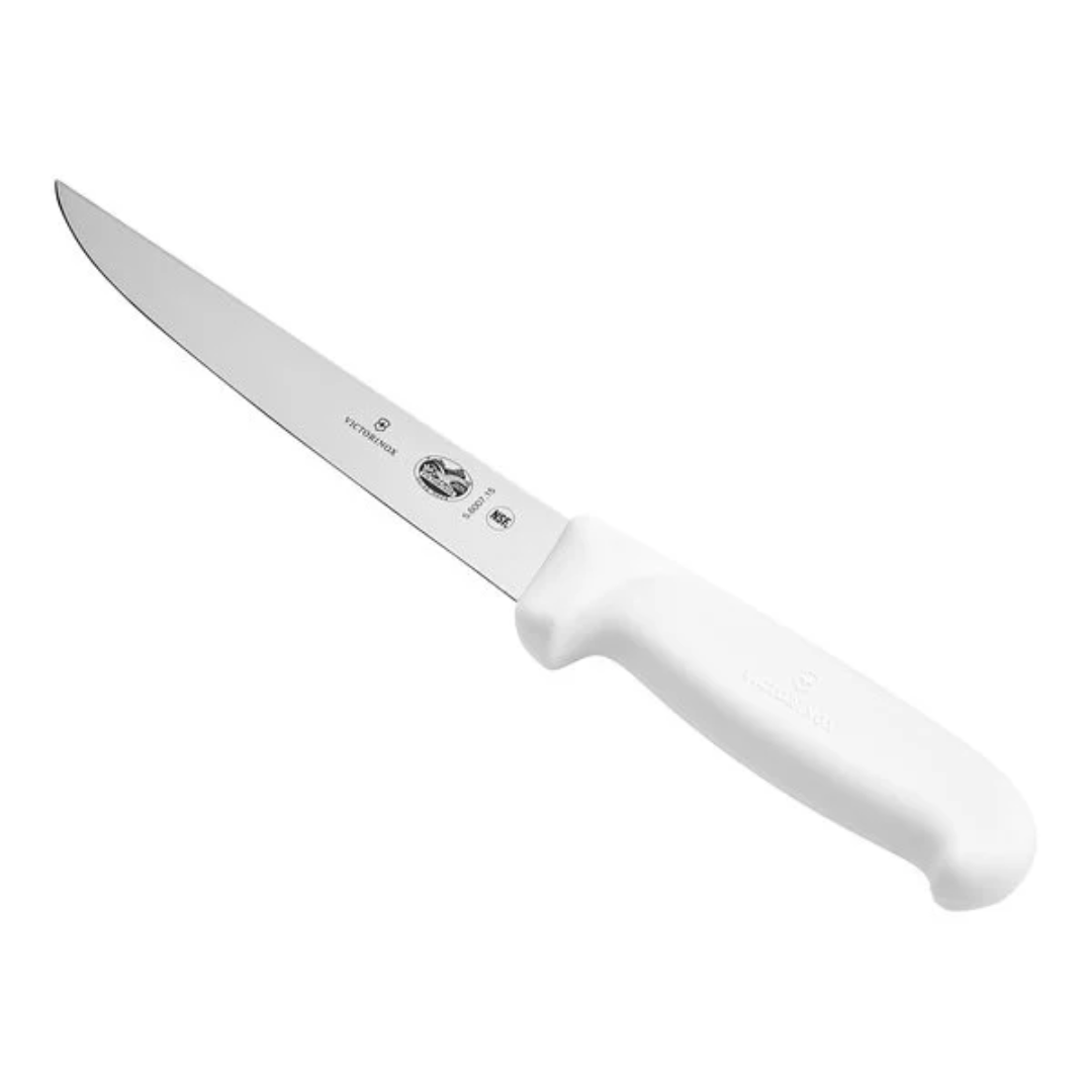 Victorinox Fibrox Boning Knife 6" White Straight Wide Blade-5.6007.15 - Image 3