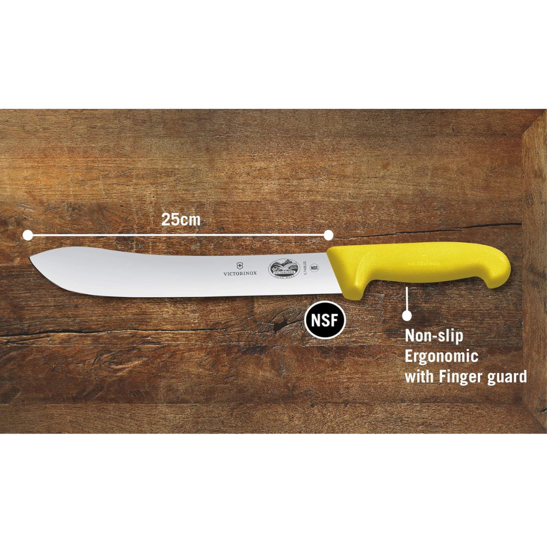 Victorinox Fibrox Butcher'S Knife 10" Wide Tip Yellow-5.7408.25 - Image 3