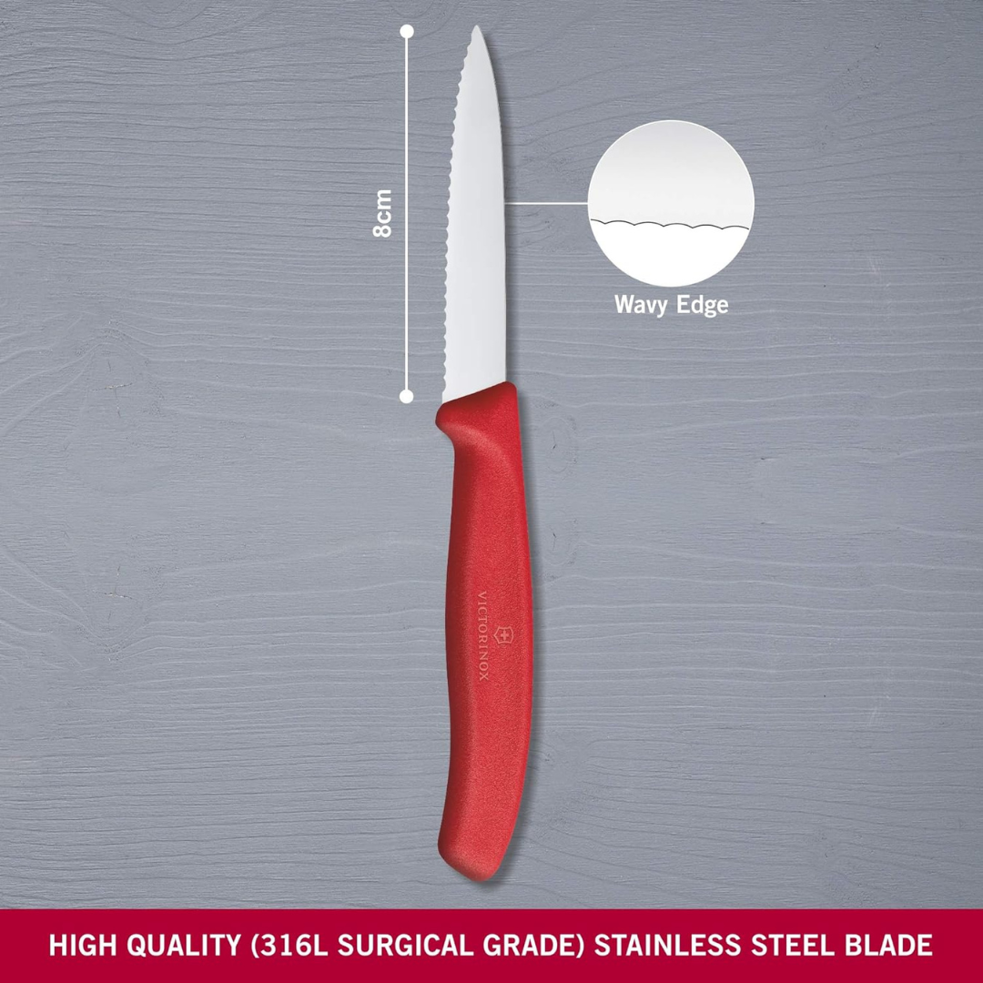 Victorinox Swiss Classic Paring Knife Serrated 8 Cm (Red) - Image 2