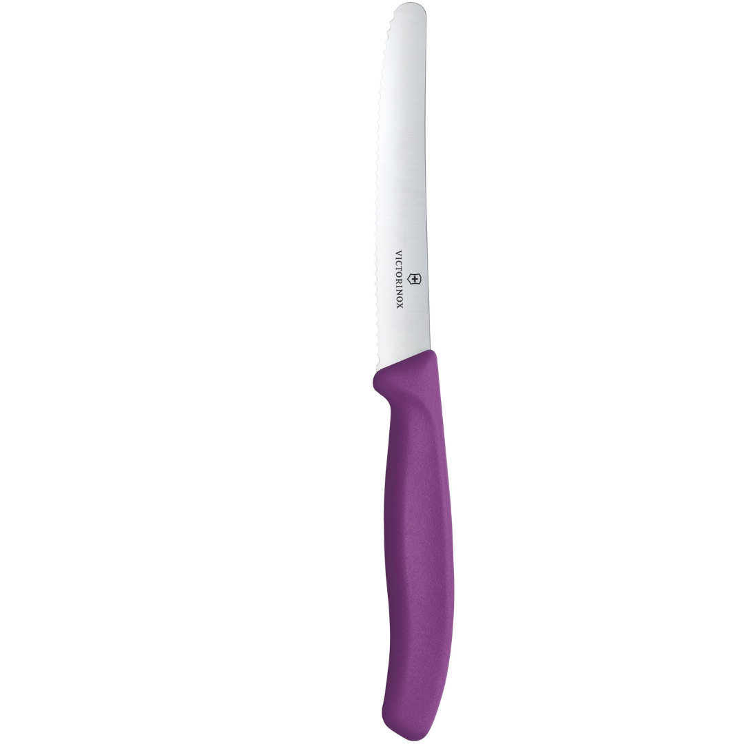 Victorinox Tomato & Table Knife Set 2 Pieces, 11cm Wavy Blades, Purple 6.7835.2C1 - Image 2