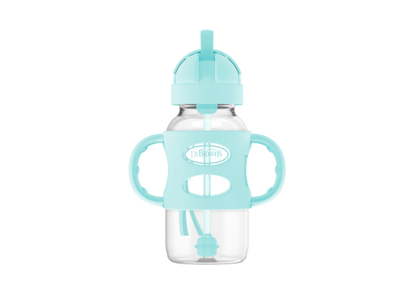 Dr Brown's 270ml Milestones Sippy Straw Bottle with Silicone Handles - Green WB91013