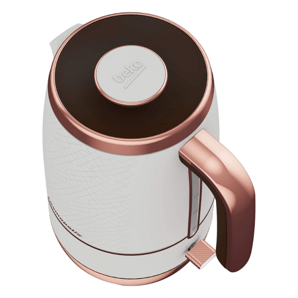 Beko Cosmopolis Jug Electric Kettle Retro White Rose Gold Design, 1.7L - Image 4