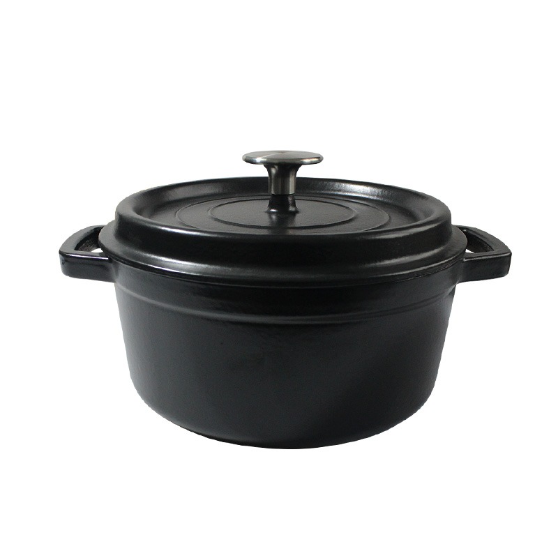 BA Cast Iron Enamel Rnd Pot 22cm Black-HMBA-271