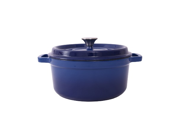 BA Cast Iron Enameled Rnd Pot 24cm Blue-HM-BA273
