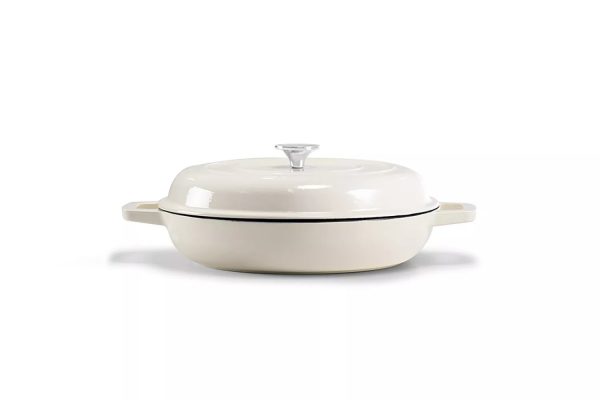 BA Cast Iron enameled Shallow pot 30cm Cream-HM-BA276 - Image 4