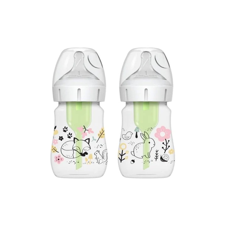 Dr. Brown's Natural Flow® Anti-Colic Options+™ Designer Edition Jungle WOODLANDS Wide Mouth