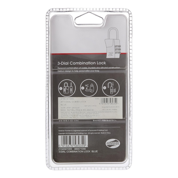 American Tourister Luggage Lock Blue (Z19 (0) 01 005) - Image 2