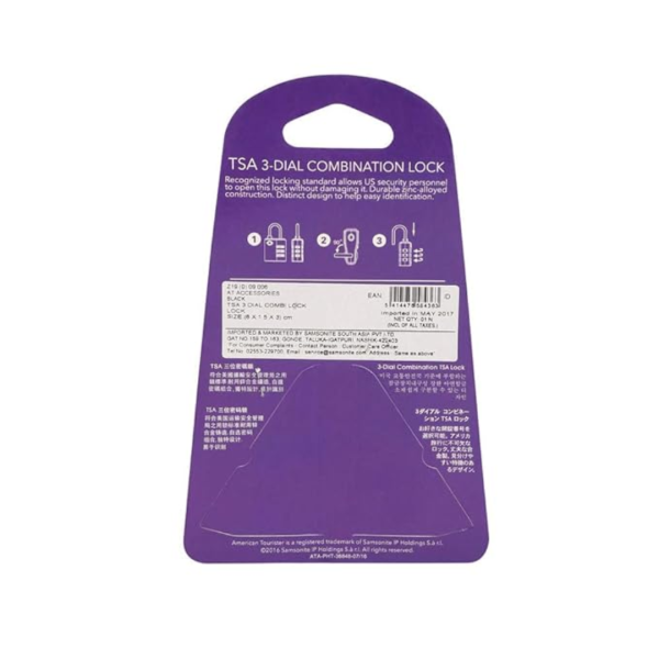 American Tourister Black Luggage Lock (Z19 (0) 09 006) - Image 2