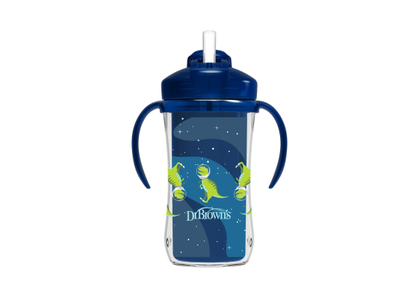 Dr. Brown's 300ml Insulated Straw Cup -blue TC01202