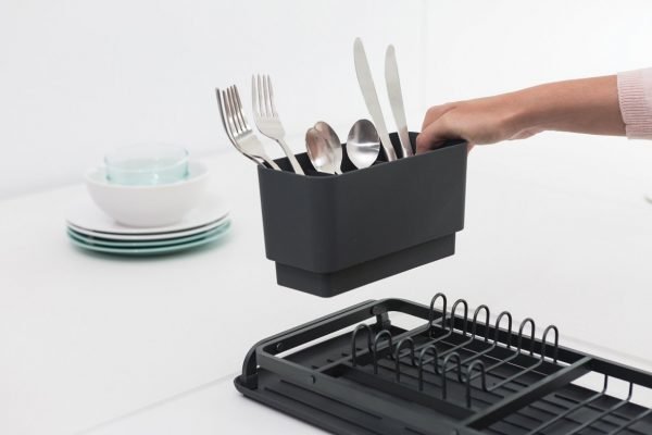 Compact Dish Drying Rack - Dark Grey - Image 3