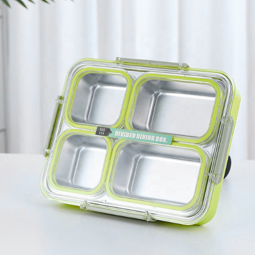 Bento Lunch Box with 4 Comparments Stainless Steel - Matcha