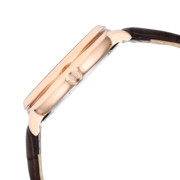 Titan Classique Suave Brown Dial Rose Gold Leather Strap Watch for Men - Image 3