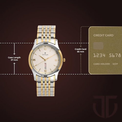 Titan Analog Day & Date Stainless Steel Watch for Men - Image 2