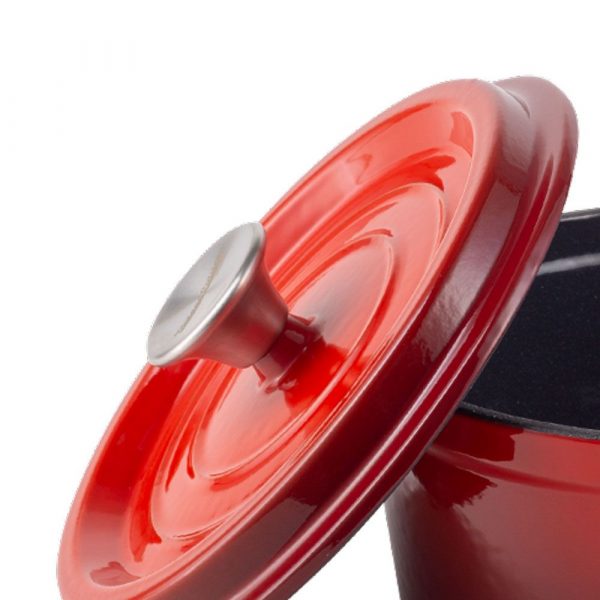 Enameled Cast Iron Pot - 26 CM Dutch Oven Red- HM-BA173 - Image 9